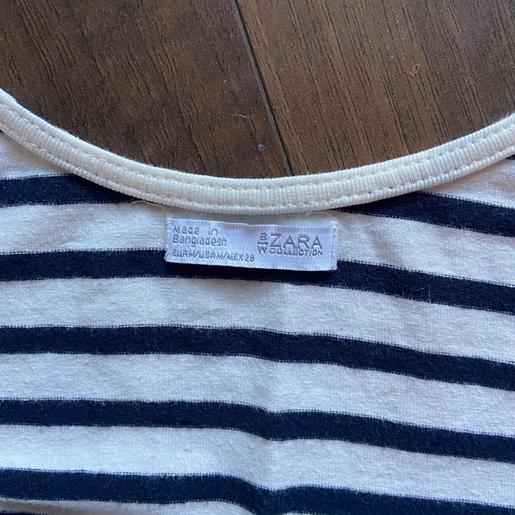 Zara Striped  Scoop Back Knit Top - Size M - Picture 3 of 5